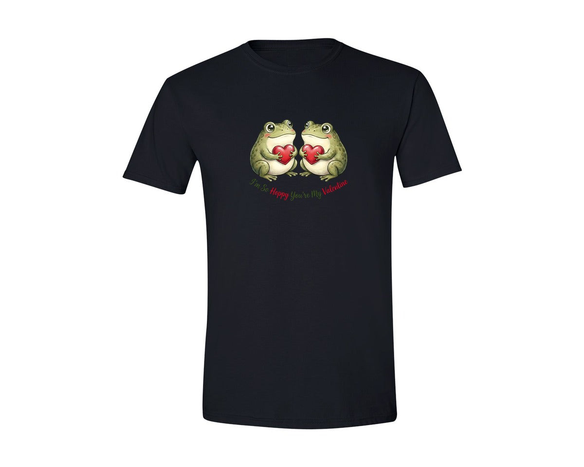 brand:Generic|color:Black|Romantic Frog Couple Valentine Graphic T-Shirt