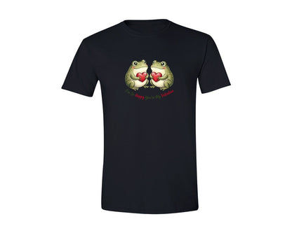 brand:Generic|color:Black|Romantic Frog Couple Valentine Graphic T-Shirt