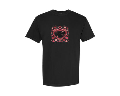 brand:Comfort Colors|color:Black|Happy Valentines Day Heart 8 Graphic T-Shirt