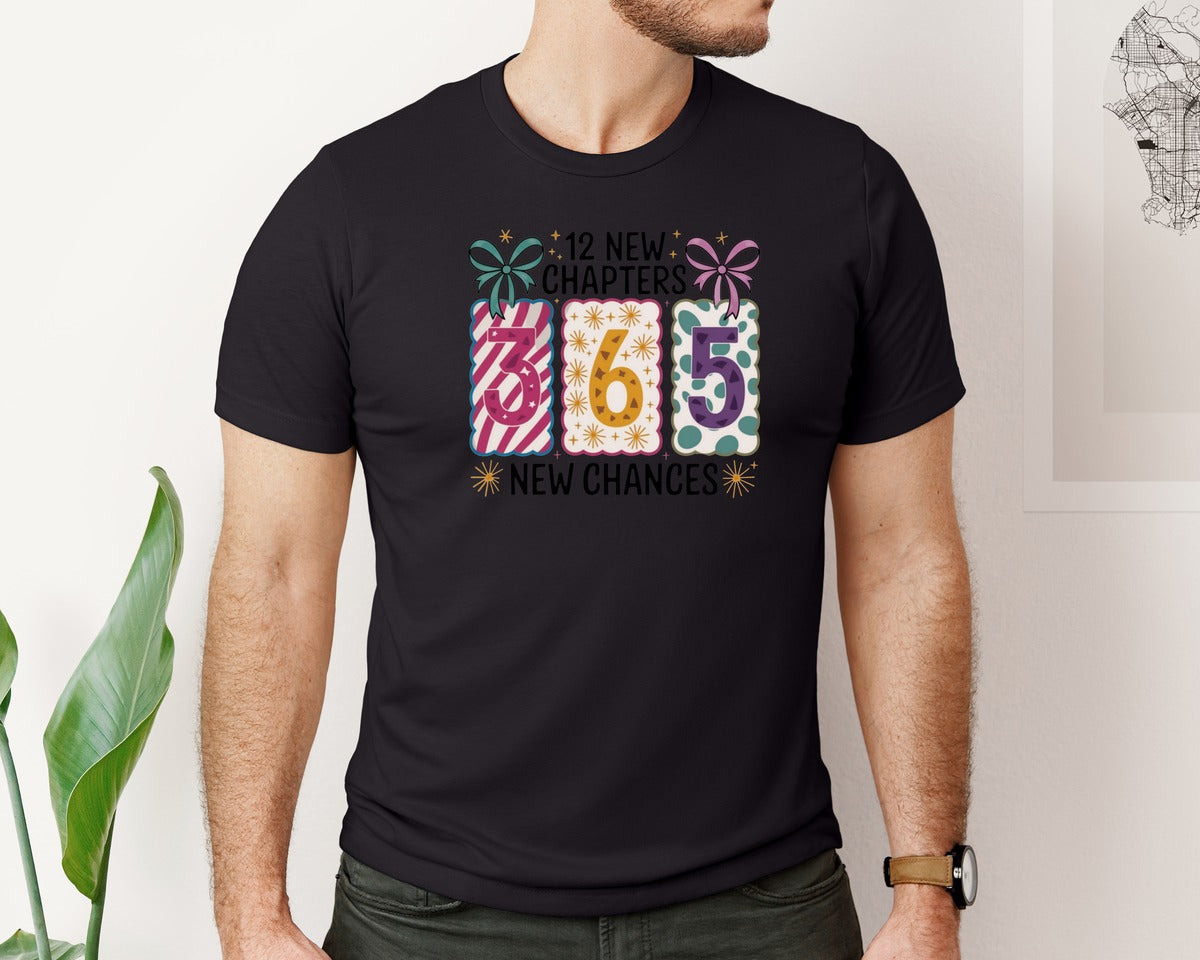 brand:Bella Canvas|color:Black|Happy New Year 2026 12 New Chapters Graphic T-Shirt