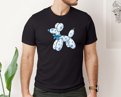 brand:Bella Canvas|color:Black|Winter Balloon Dog Dog Lover Graphic T-Shirt