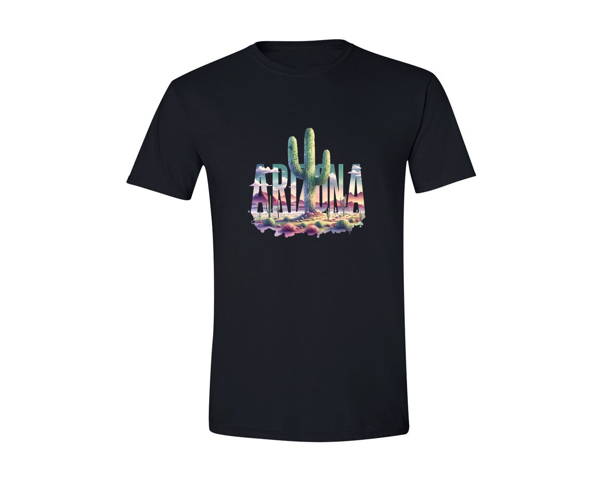 brand:Generic|color:Black|Arizona Grand Canyon Cactus Desert Graphic T-Shirt