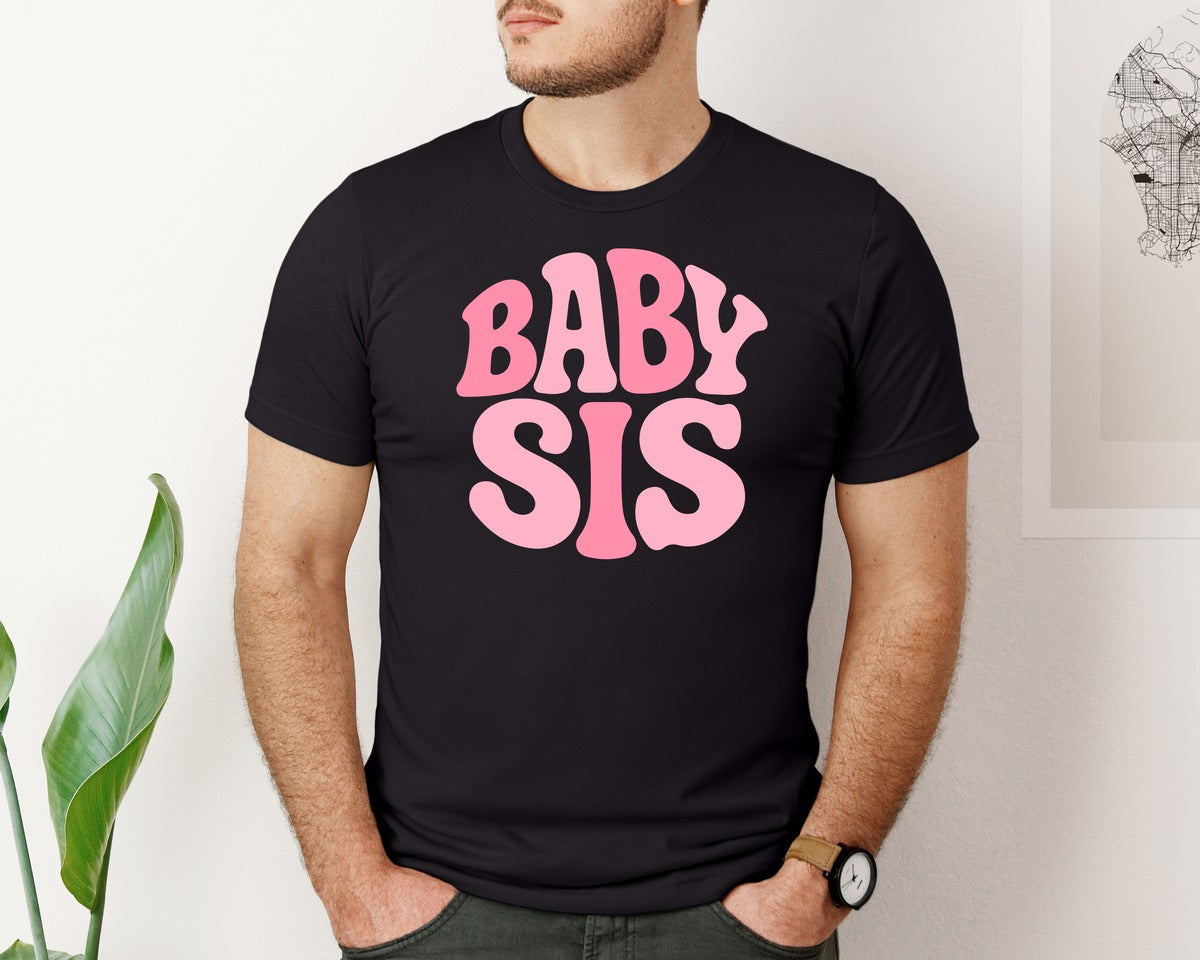 brand:Bella Canvas|color:Black|Baby Sis T Shirt Design Graphic T-Shirt