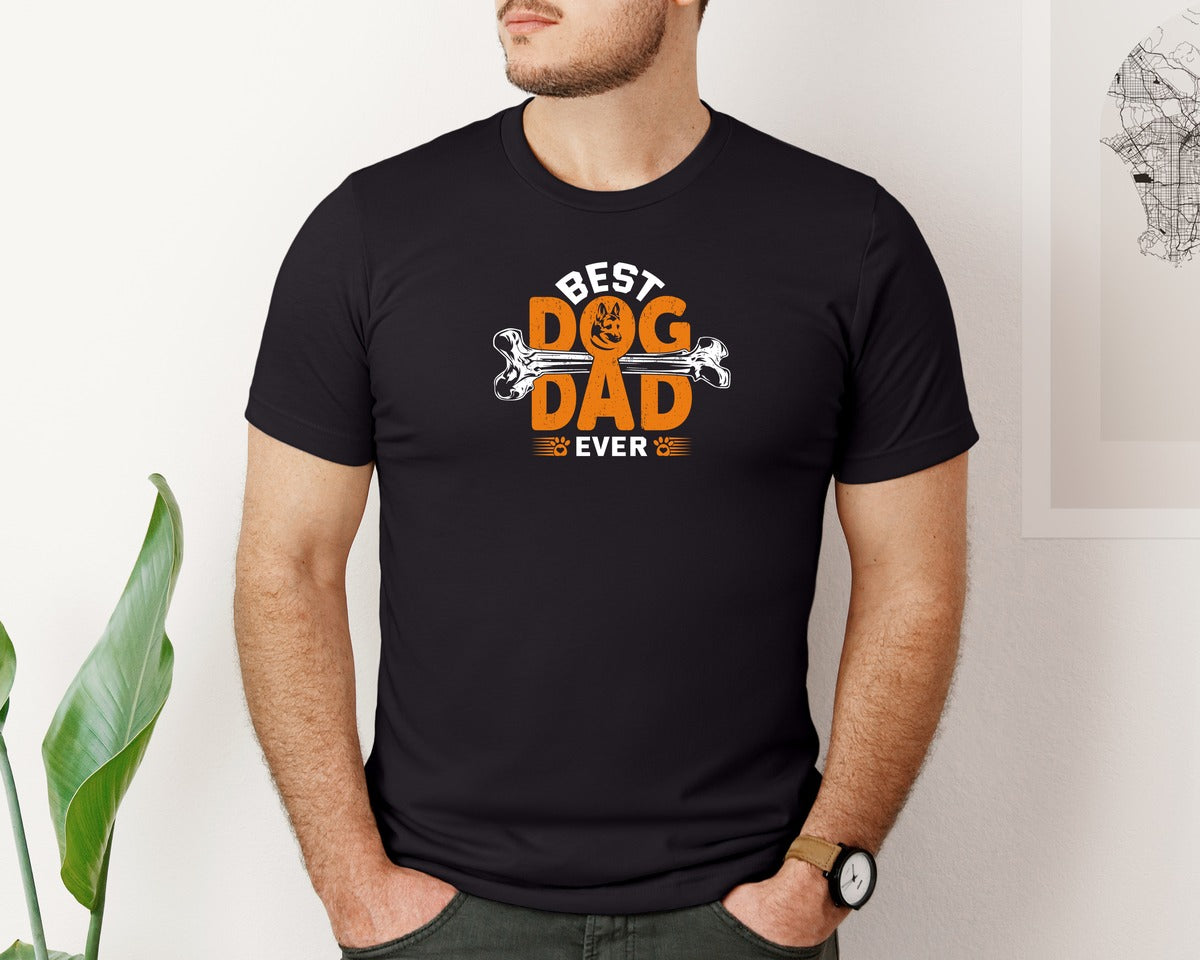 brand:Bella Canvas|color:Black|Best Dog Dad Ever T Shirt Design 31 Graphic T-Shirt