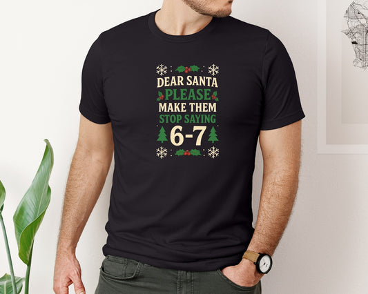 Santa 67 Funny Christmas Six Seven Graphic T-Shirt