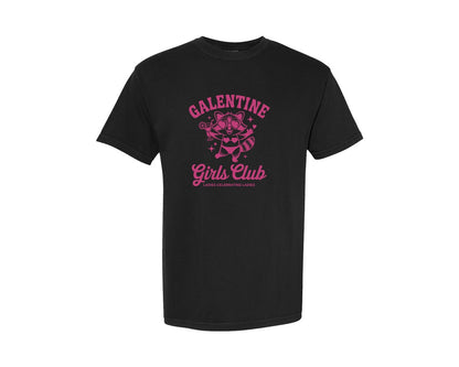 brand:Comfort Colors|color:Black|Galentine Girls Club Ladies Celebrating Graphic T-Shirt
