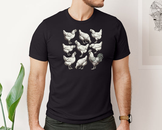 Vintage Retro Farm Chicken Graphic T-Shirt