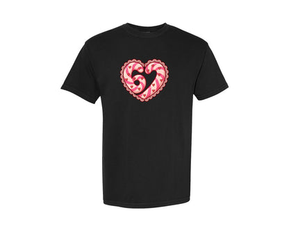 brand:Comfort Colors|color:Black|Cute Valentine Number 67 Heart Graphic T-Shirt