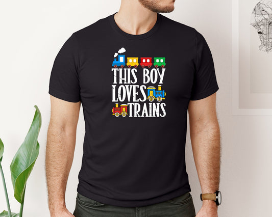 This Boy Loves Trains T Shirt Design 2 Graphic T-Shirt