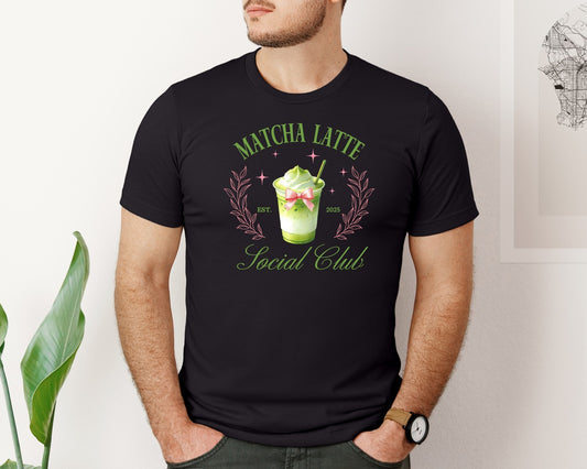 Coquette Bow Matcha Latte Social Club Graphic T-Shirt