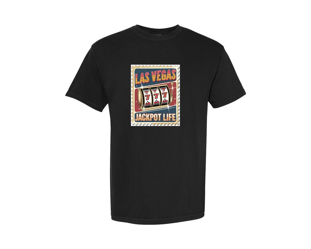 brand:Comfort Colors|color:Black|Summer Las Vegas Trip Retro Stamp Travel 2 Graphic T-Shirt