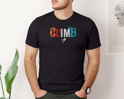 brand:Bella Canvas|color:Black|Unique And Trendy Rock Climbing Design Graphic T-Shirt