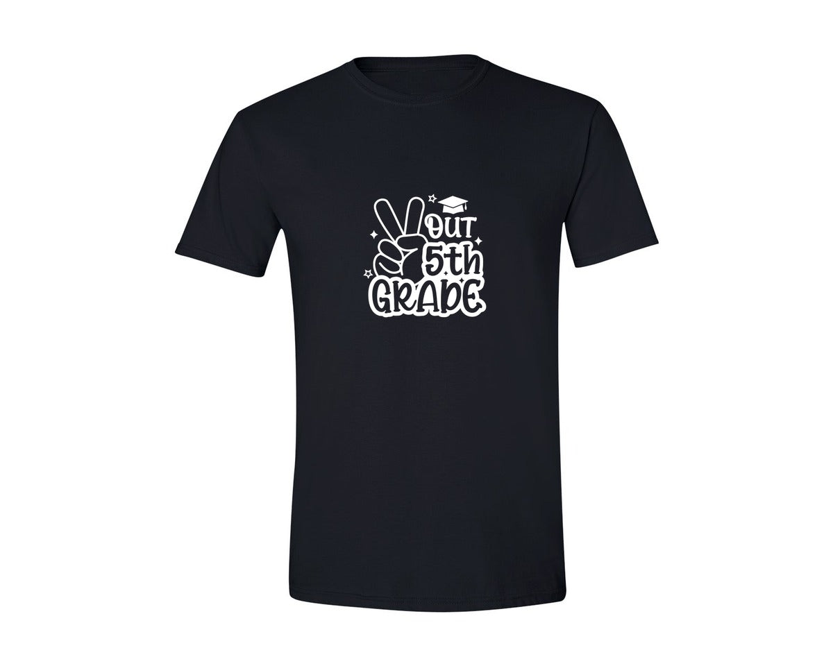brand:Generic|color:Black|Peace Out 5Th Grade 2 Graphic T-Shirt