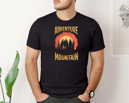 brand:Bella Canvas|color:Black|Wild Life Experience Mountain Hiking Tee 4 Graphic T-Shirt