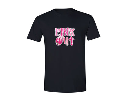 brand:Generic|color:Black|Pink Out Football Game Day Cancer Graphic T-Shirt