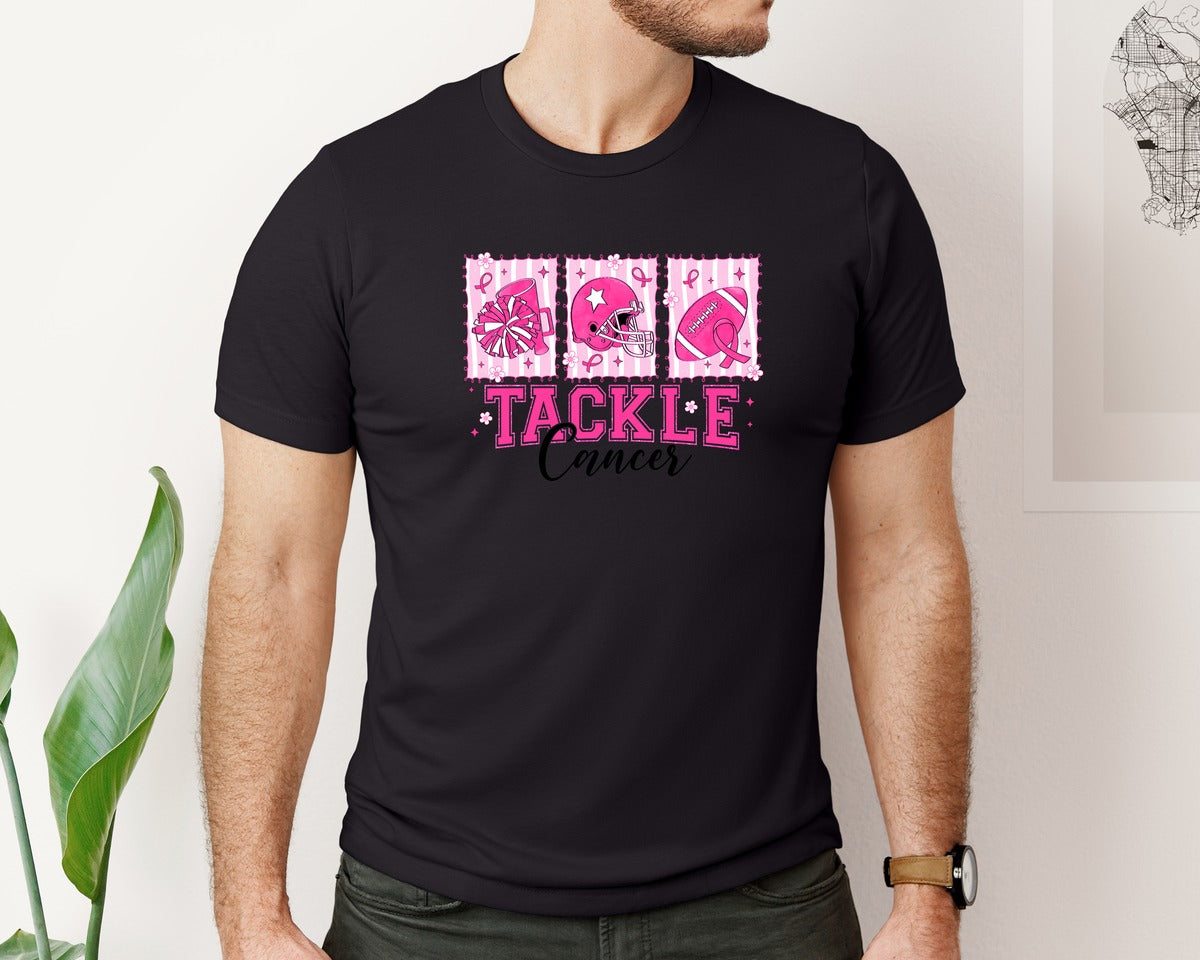 brand:Bella Canvas|color:Black|Tackle Cancer Pink Graphic T-Shirt