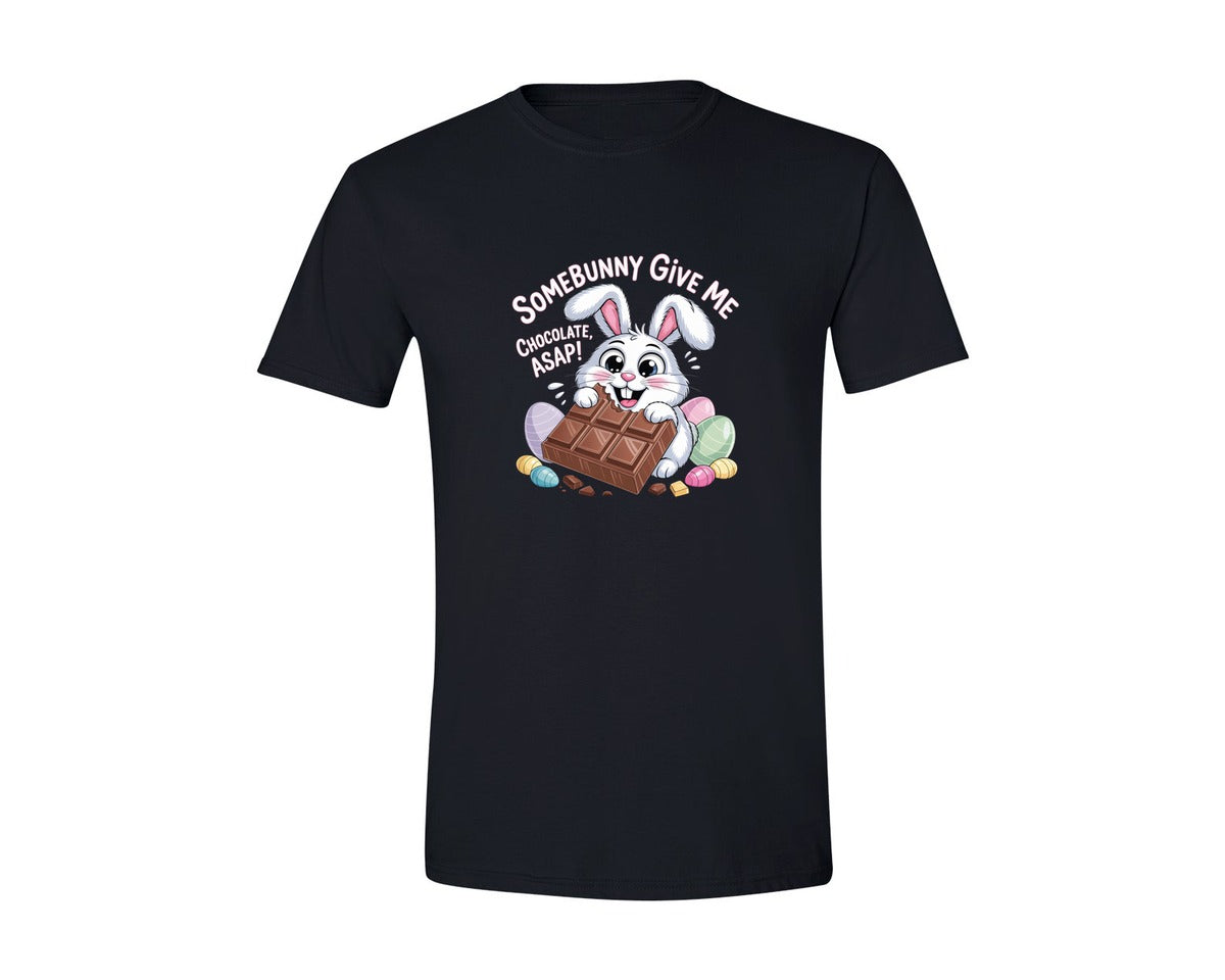 brand:Generic|color:Black|Funny Easter Chocolate Design Graphic T-Shirt