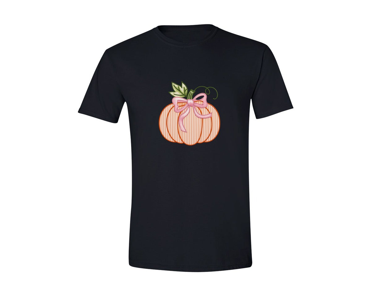 brand:Generic|color:Black|Preppy Pumpkin Bow Faux Embroidery