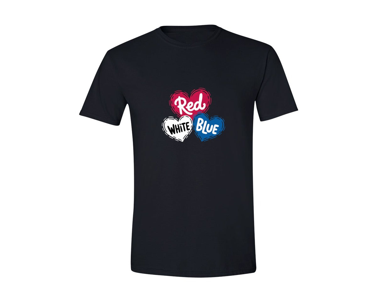 brand:Generic|color:Black|Heart 4Th Of July Pngpatriotic Usa Graphic T-Shirt