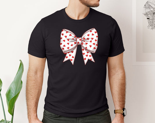 Coquette Valentines Day Heart Bow Graphic T-Shirt