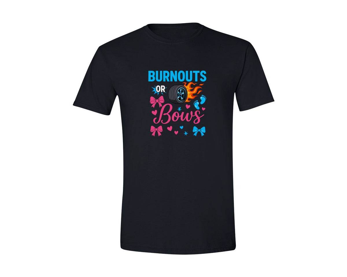brand:Generic|color:Black|Burnouts Gender Reveal T Shirt Graphic T-Shirt