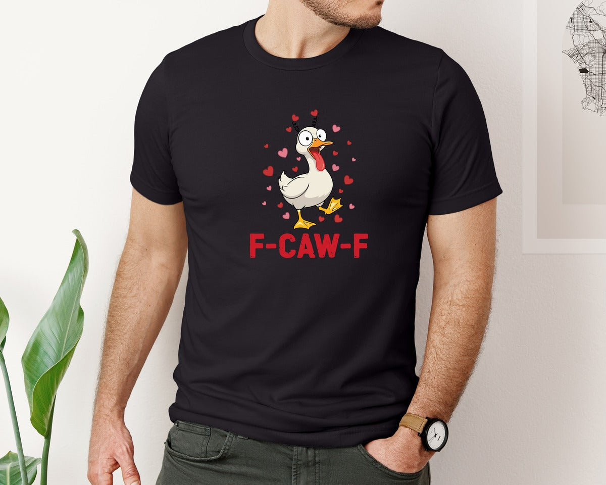 brand:Bella Canvas|color:Black|Valentine F Caw F Goose Graphic T-Shirt