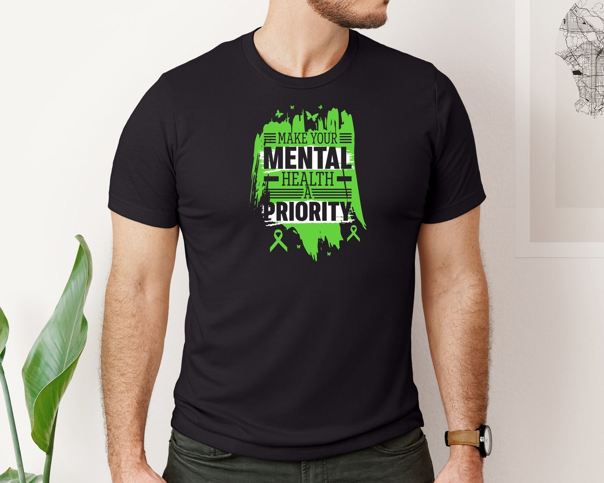 brand:Bella Canvas|color:Black|Mental Health Awareness Tshirt Design 21 Graphic T-Shirt