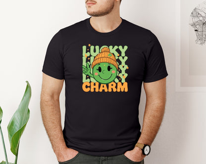 brand:Bella Canvas|color:Black|Howdy Lucky Charm St Patricks Day 2 Graphic T-Shirt