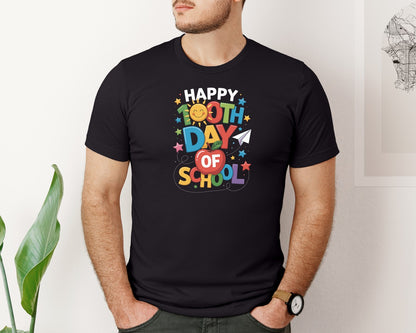 brand:Bella Canvas|color:Black|E2Ad90 100 Days Of School T Shirt Designe2Ad90 4 Graphic T-Shirt