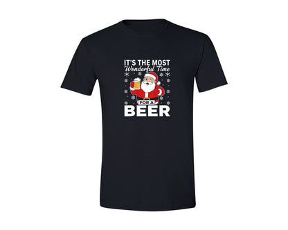 brand:Generic|color:Black|Santa Beer Wonderful Time T Shirt Graphic T-Shirt