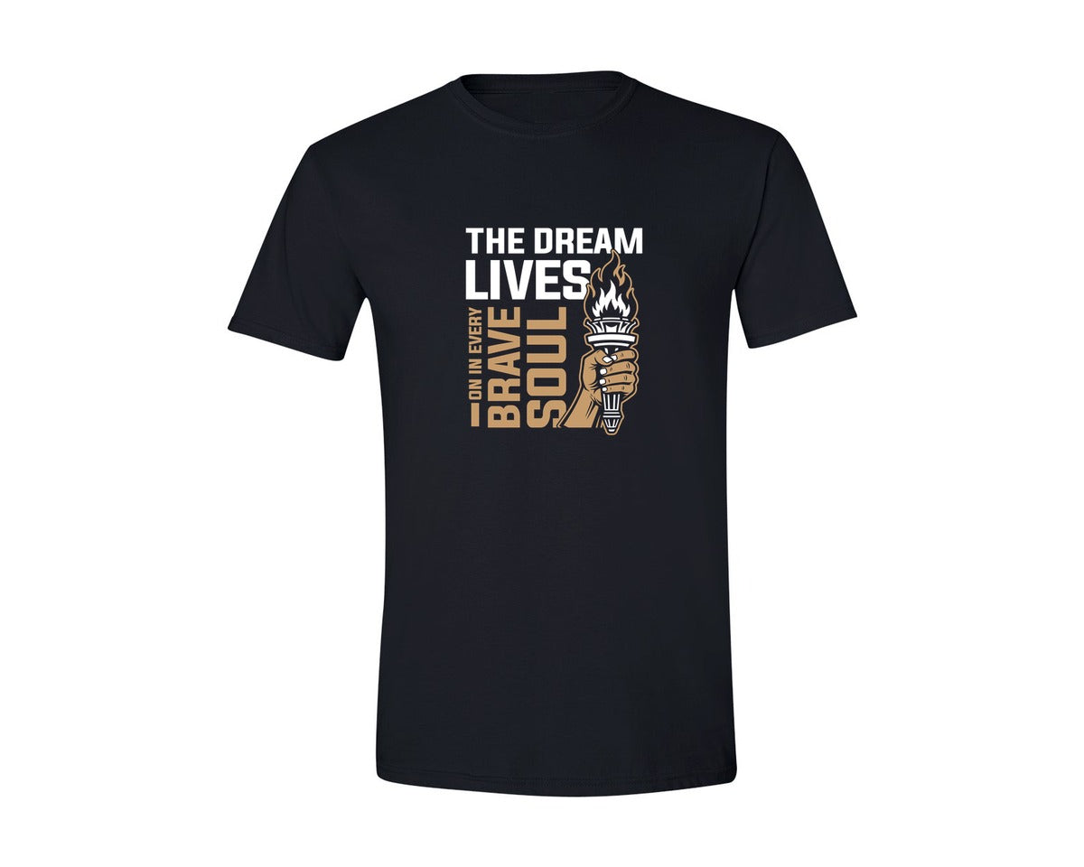 brand:Generic|color:Black|The Dream Lives On In Every Brave Soul Graphic T-Shirt