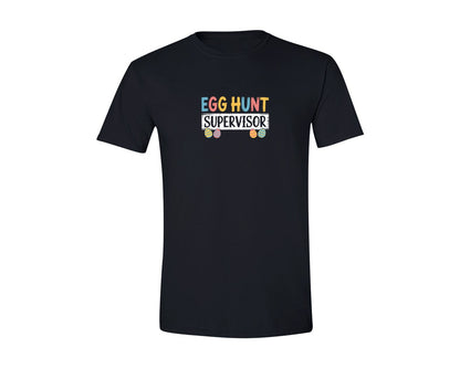 brand:Generic|color:Black|Egg Hunt Supervisor Funny Easter Graphic T-Shirt