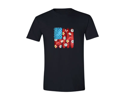 brand:Generic|color:Black|Floral American Flag 4th Of July 4
