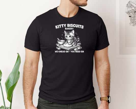 Kitty Biscuits Bakery We Knead Em Graphic T-Shirt
