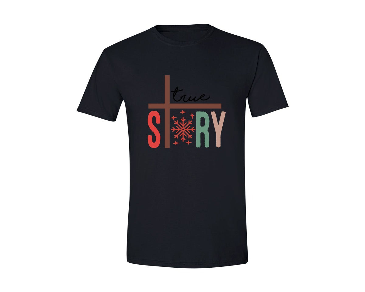 brand:Generic|color:Black|True Story True Store Christmas De Graphic T-Shirt