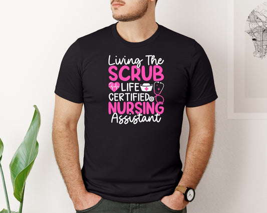 Living The Scrub Life Nurse T Shirt 2 Graphic T-Shirt