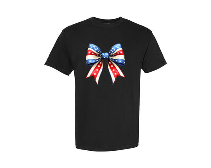 brand:Comfort Colors|color:Black|4Th Of July Bow Design T Shirt 5 Graphic T-Shirt