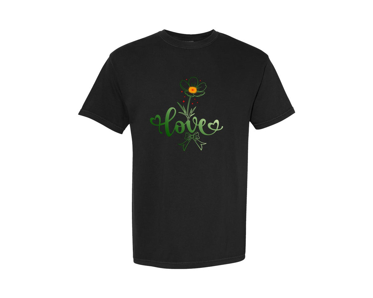 brand:Comfort Colors|color:Black|Love Rose Valentines Day Graphic T-Shirt
