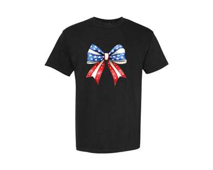 brand:Comfort Colors|color:Black|4Th Of July Bow Design T Shirt 7 Graphic T-Shirt