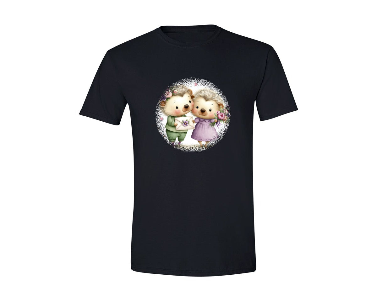 brand:Generic|color:Black|Couple Animals Round Tshirt 25 Graphic T-Shirt