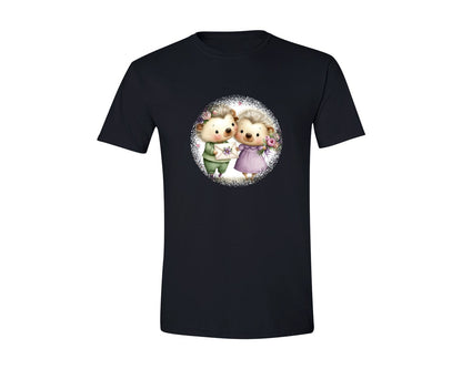 brand:Generic|color:Black|Couple Animals Round Tshirt 25 Graphic T-Shirt