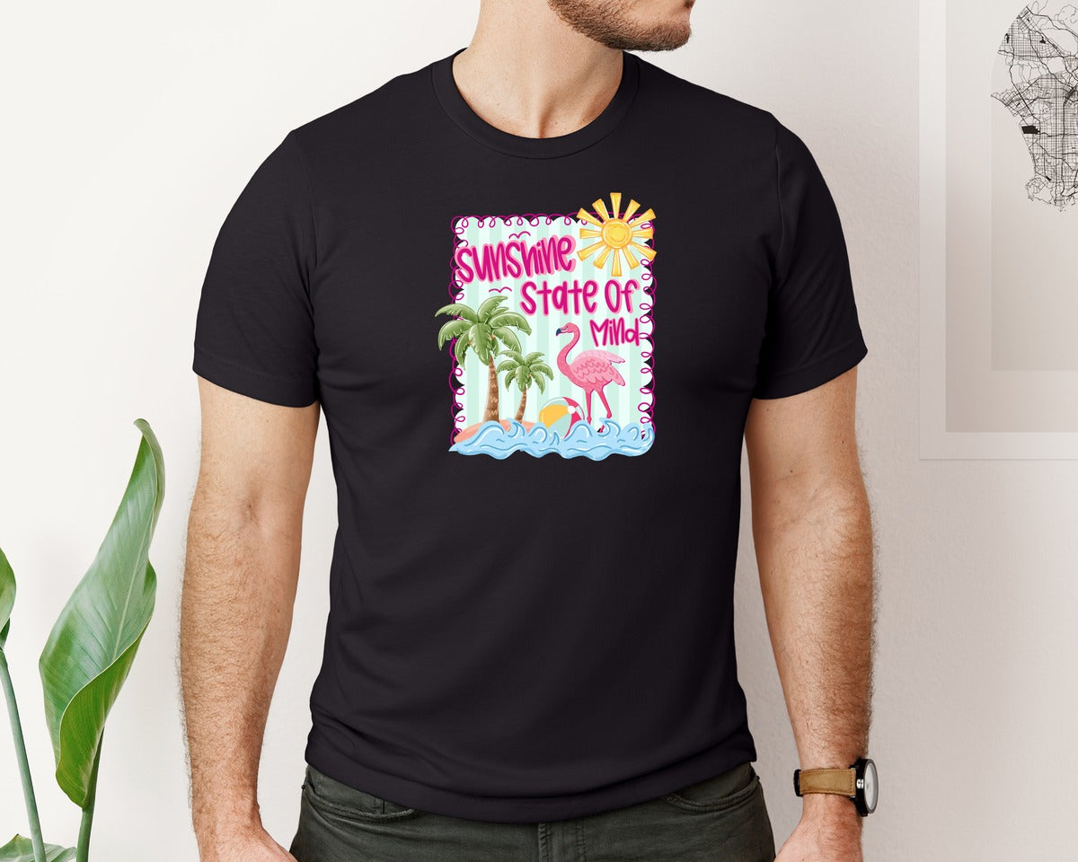 brand:Bella Canvas|color:Black|Sunshine State Of Mind Summer 5 Graphic T-Shirt