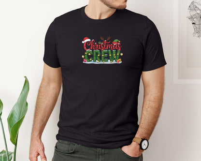brand:Bella Canvas|color:Black|Christmas Crew Holiday Shirt Graphic T-Shirt