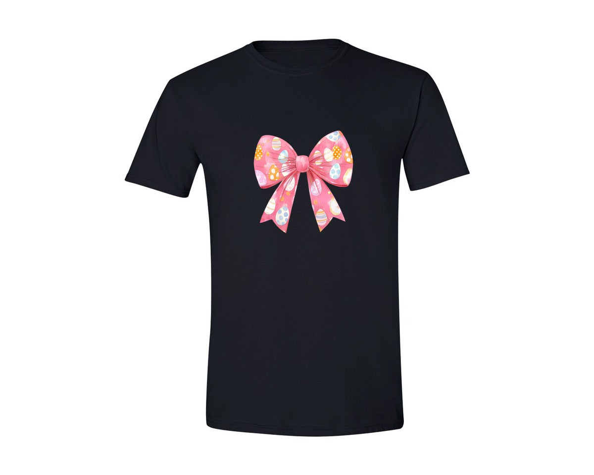 brand:Generic|color:Black|Easter Egg Coquette Bow 8 Graphic T-Shirt