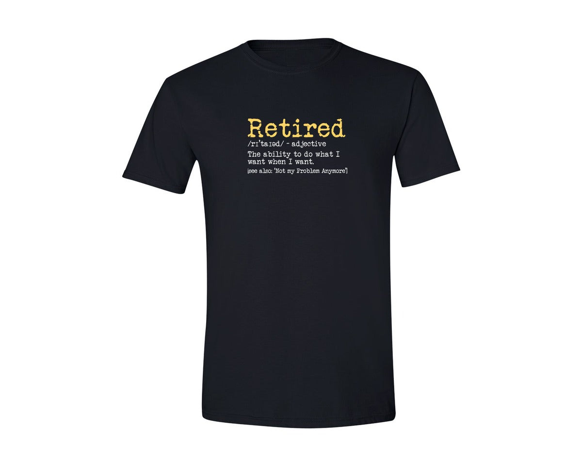brand:Generic|color:Black|Retired Definition Retirement T Shirt
