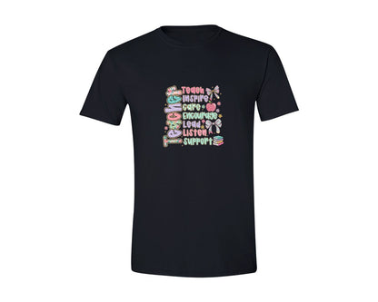 brand:Generic|color:Black|Teacher Appreciation Motivational Graphic T-Shirt