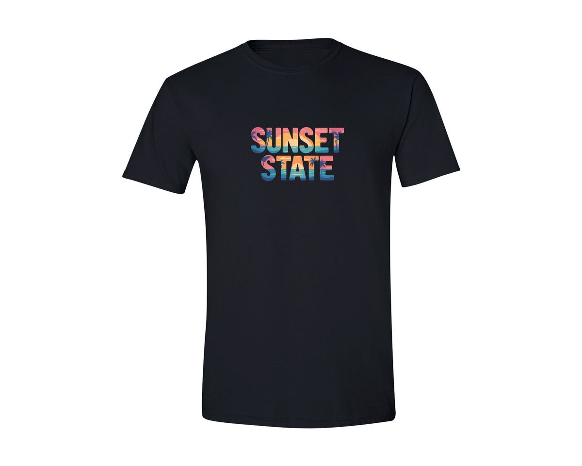 brand:Generic|color:Black|Summer Sunset State Beach Tee Graphic T-Shirt