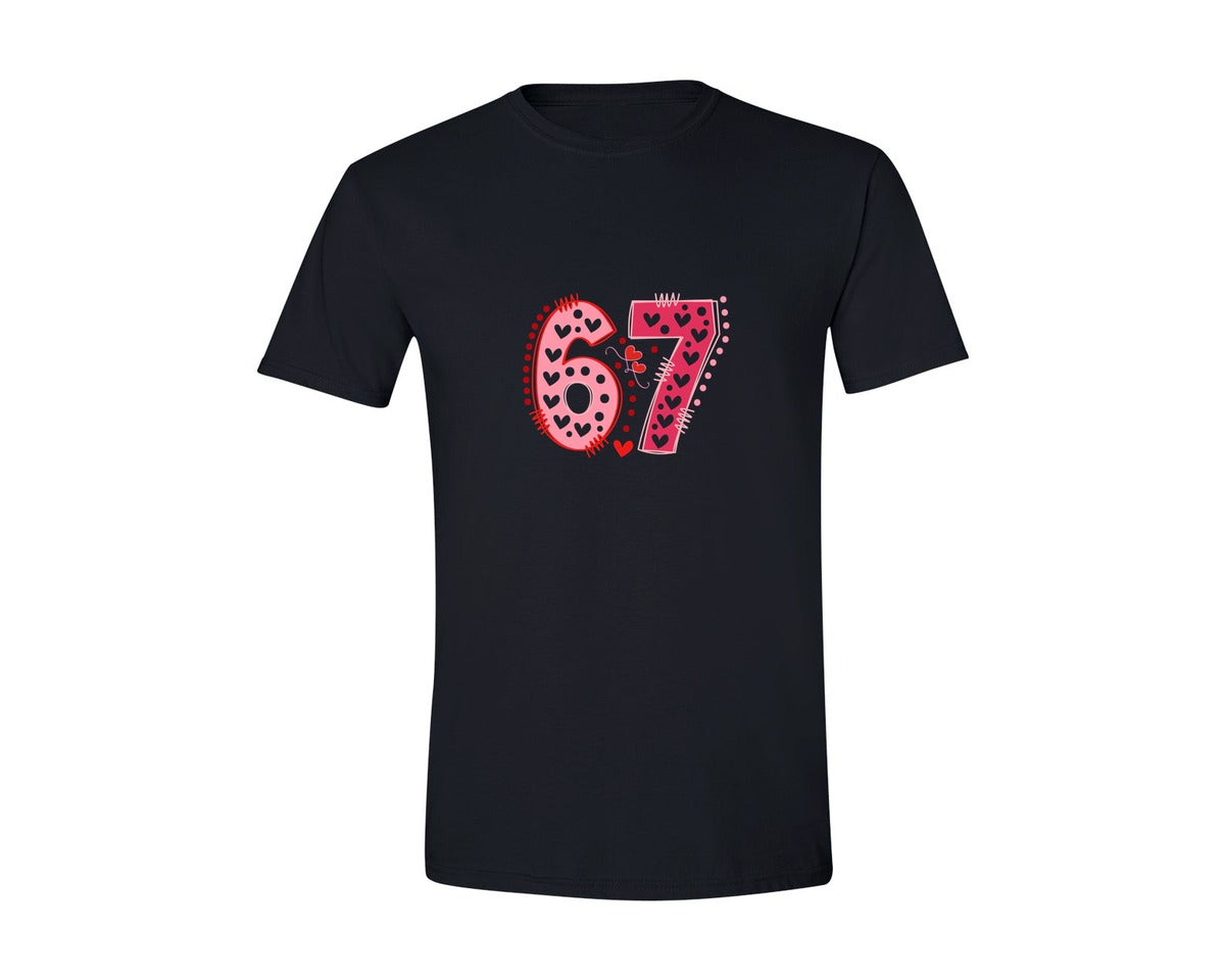 brand:Generic|color:Black|Six Seven 6 7 Valentines Day Trend 2 Graphic T-Shirt