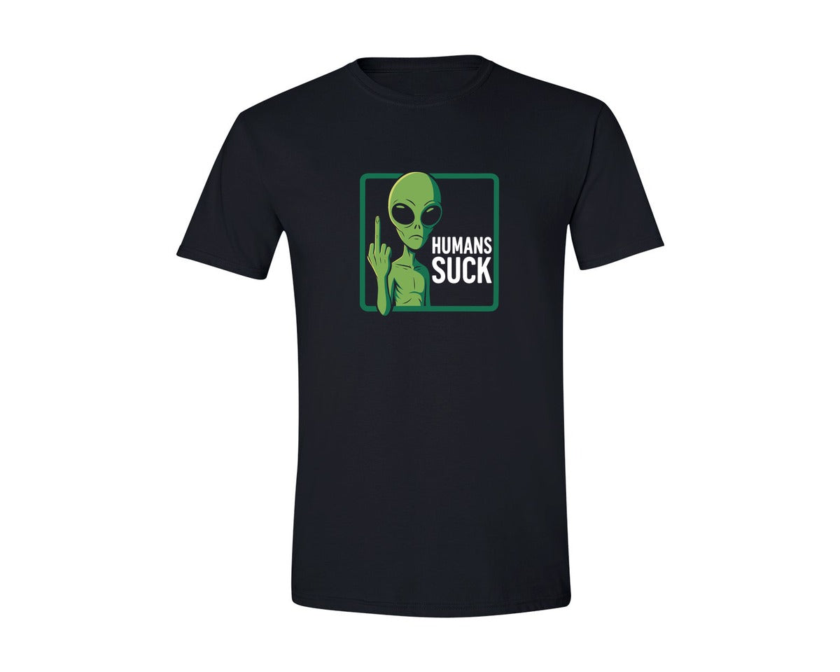 brand:Generic|color:Black|Alien Humans Suck Streetwear T Shirt Graphic T-Shirt