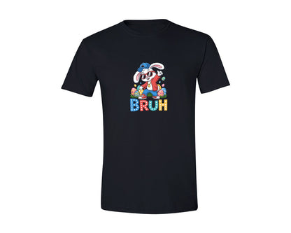 brand:Generic|color:Black|Easter Bruh Bunny Graphic T-Shirt